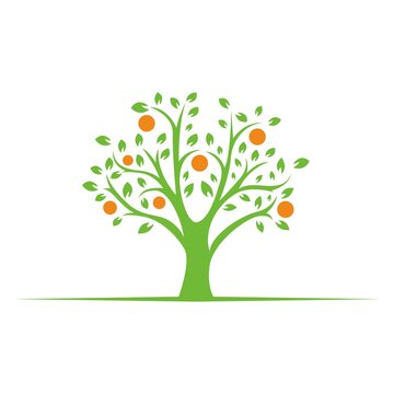 Orange tree vector logo illustration