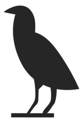 Bird egypt hieroglyph. Ancient culture black symbol