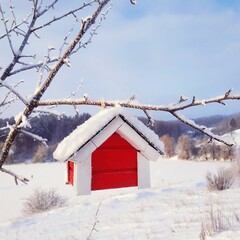 house in the snow