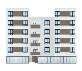 Urban apartment building. vector illustration