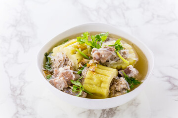 Bitter gourd stuffed with minced pork and glass noodles
