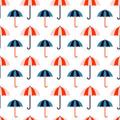 Fototapeta na wymiar Seamless pattern with pink and blue umbrellas