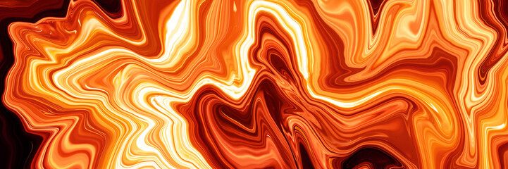 Colorful paintings of marbling, orange marble ink pattern texture abstract background. Can be used for background or wallpaper