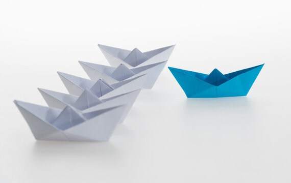 The blue origami boat is the winner