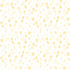 Simple hearts seamless pattern. Flat design endless chaotic texture made of tiny blots. Shades of yellow. Seamless pattern with watercolor blots.