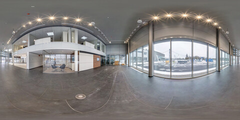 spherical 360 hdri panorama in empty room with repair in full seamless equirectangular projection...