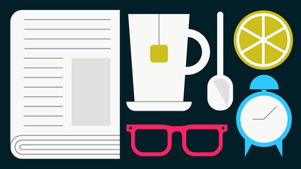 Morning Routine Flat Illustration