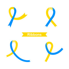 Collection of Ukraine colors ribbons