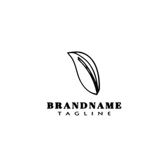 Fototapeta premium leaf logo cartoon icon design template black isolated vector illustration