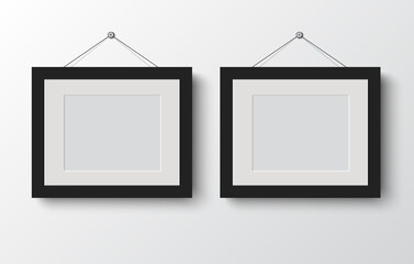 blank photo frame on the wall.vector design Element illustration