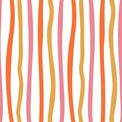 White seamless pattern with colorful vertical lines.