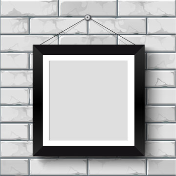 blank photo frame on the wall.vector design Element illustration