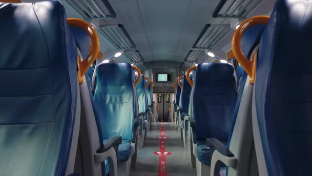 Regional passenger empty train en route to the station