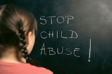 Stop violence against children concept.