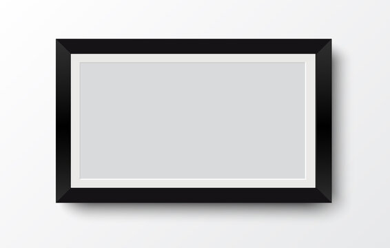 blank photo frame on Gray color Background .vector design element illustration