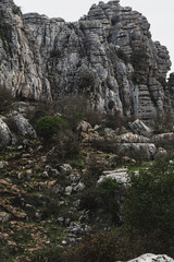 Fototapeta na wymiar Paisaje rocoso en parque natural de Antequera, Andalucia