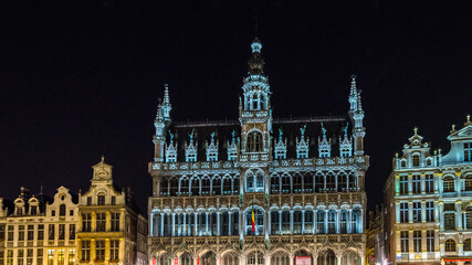 Fototapeta na wymiar Beautiful Grand Place in Brussels, Belgium, night view