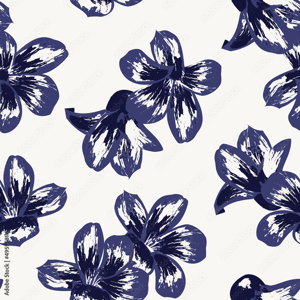 Wall mural Floral Brush strokes Seamless Pattern Design - Wall murals