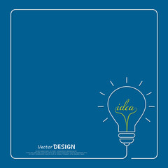 Bulb light idea on blue background .the concept is big ideas inspiration ,vector design