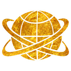 Hand drawn gold foil texture icon Network