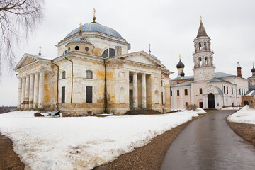 Fototapeta na wymiar Russia. City of Torzhok. Architectural complex of the 18th century in the monastery of Saints Boris and Gleb.