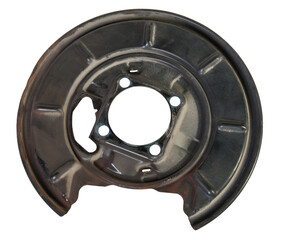 Boot of the brake system of a car to protect the disc and caliper from dirt and stones on a white isolated background. Catalog of spare parts for vehicles