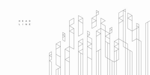 Abstract architectural construction. Geometric technological background.