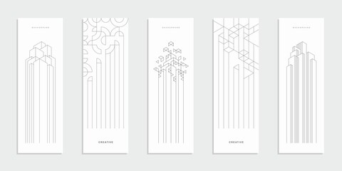 Abstract geometric technological company brochure. Vector business flyer.