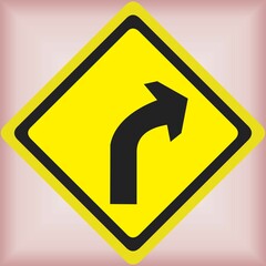 yellow road sign, traffic sign on gray background.
simple vector illustration design