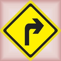 yellow road sign, traffic sign on gray background.
simple vector illustration design