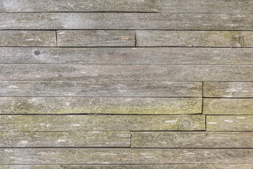 Old dirty horizontal lines boards fence texture, wood pattern plank vintage weathered background