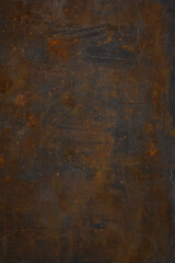 Dark Iron cast iron sheet with patina and rust.