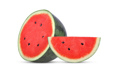 Sliced watermelon isolated on white background.