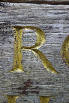 Written Wording in Distressed Typography Found Letter R