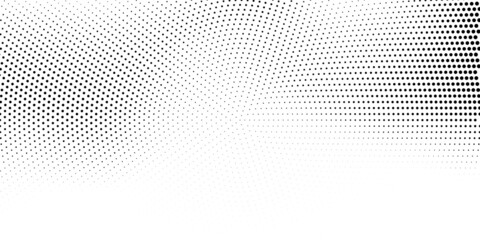 Halftone dotted background. Black dots in modern style on a white background.