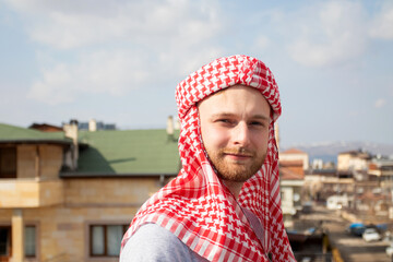 Arabic handsome man in kufiya