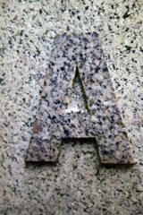 Written Wording in Distressed Typography Found Letter A