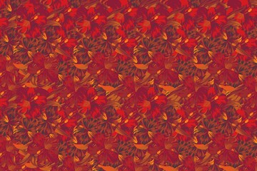 Red autumn leaves background, decorative paper, Uniform texture, Leaf full of patterns, Vectorial for printing, Textures for design, Decorative background, For packaging, pink
