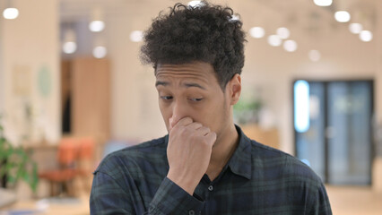 Fototapeta na wymiar African American Man Smelling Bad Smell 