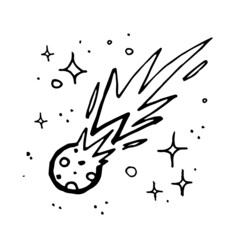 comet in space doodle vector © Mary