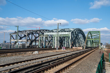 Naklejka premium Freihafen Elbbrücke und Eisenbahn Elbbrücken Hamburg