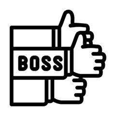 likes for boss line icon vector. likes for boss sign. isolated contour symbol black illustration