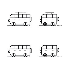 Camper car icon with thin line,vector symbol