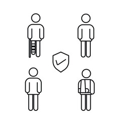 Hand and foot insurance icon vector set