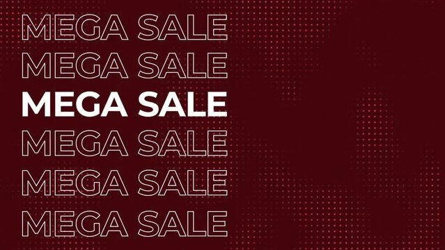 Mega Sale Animation Video, Mega Sale Text On One Side Background | 4K | Logo
