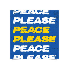 Peace Please Typography Poster Vector Graphic Design Template EPS 10