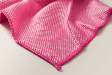 colorful microfiber cleaning cloths used for household cleaning, close-up microfiber cloths on a white background,