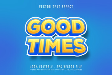 Good times fun 3d text effect editable font style