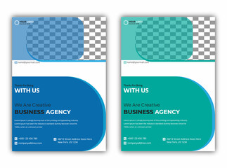 Modern digital marketing agency flyer template, Brochure template poster background for business design.	