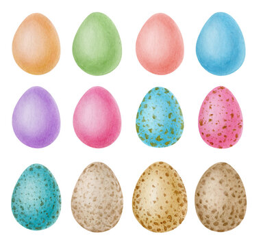 Watercolor Easter eggs